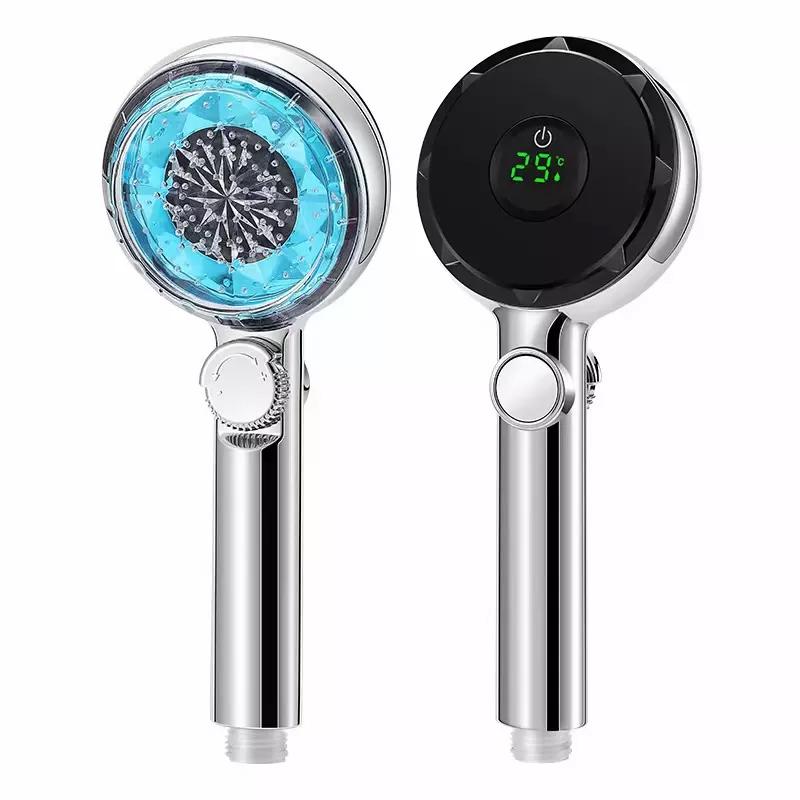 Modern Style Temperature Sensor LED Color-Changing Single Hand Shower Spray Head Eco-Friendly Saving for Home Hotel Bathrooms