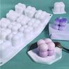 1 buc Matriță Mini Cub 3D cu 15 cavități, Matrițe Pătrate din Silicon cu Bule, Matriță pentru Lumânări din Ipsos