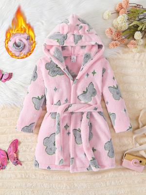 Europäische & Amerikanische Jungen Plüsch Kapuzenjacke mit Sternen & Astronautenblumen