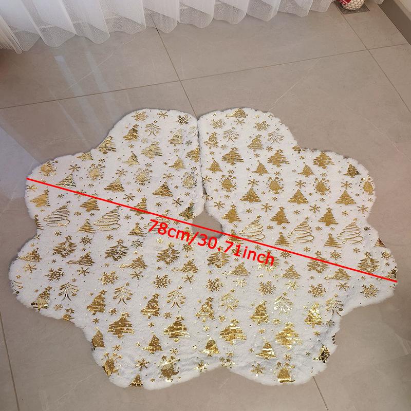 WTEMPO Christmas Tree Skirt Christmas Tree Snowflake Patterns Printed Xmas Tree Skirt Winter Indrro Outddor Party Christmas Tree Decor Mat