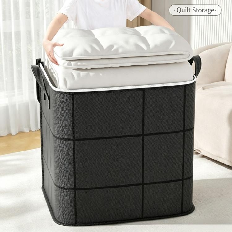 Bedroom Storage Bag Soft Fabric Closet Case for Bedding and Sweaters with Dust Cover and Full Opening Access Indoors
