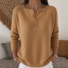 Women S V Neck Long Sleeve Button Knit Sweater Autumn Winter