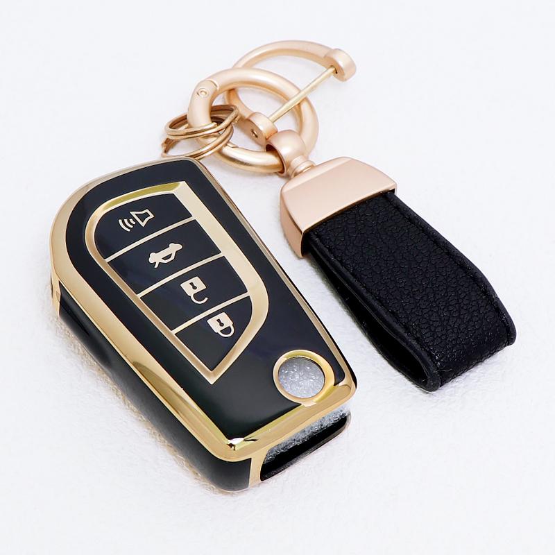 Auto Shell Holder Protector Fob For Toyota Highlander Camry RAV4 Aygo Yaris Keychain 4 Button Soft TPU Car Flip Key Cover Case