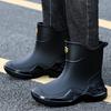 Trendy men's short and medium rain shoes multi-color sports rubber shoes thickened and widened non-slip environmentally friendly rain boots