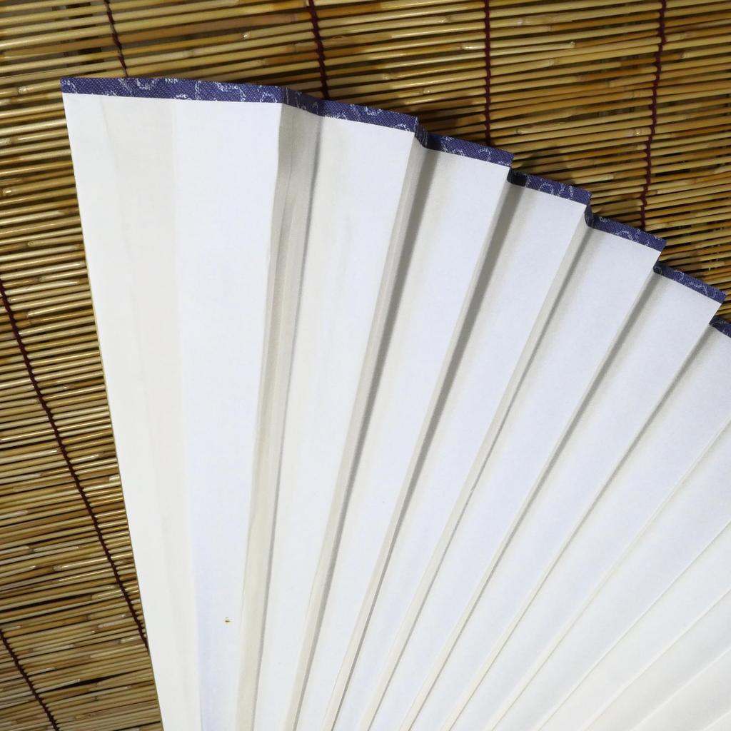 Dekorativer Fächer Groß 50cm Weißer Fächer Großer Jumbo-Fächer Ausstellung Innenraum Kalligraphie Riesig SEN-402