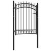 Fence Gate EMMEN with Spikes Steel 103 x 109.5 cm Black
