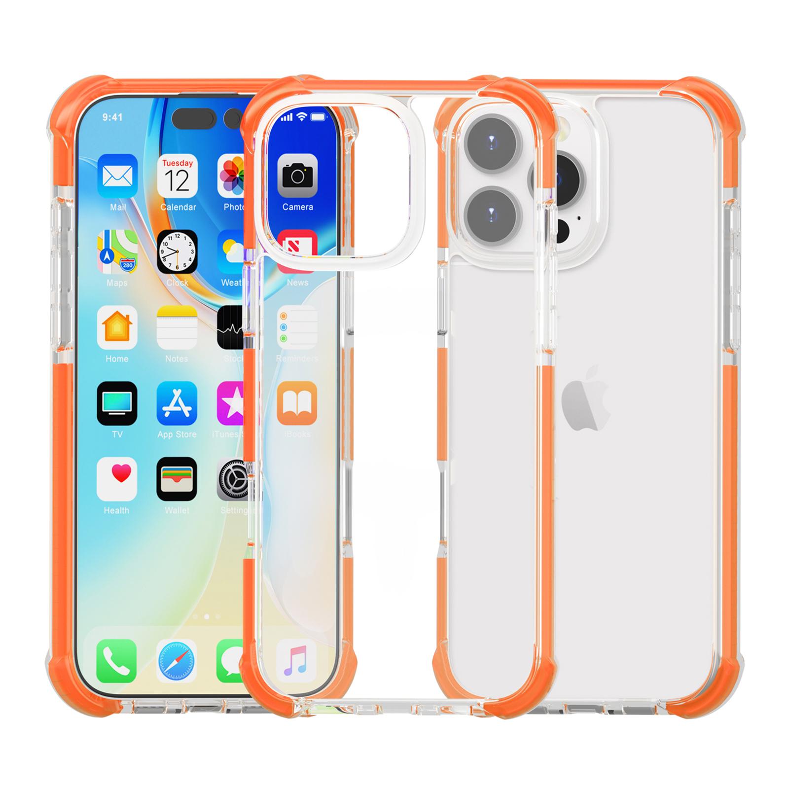 

For iPhone 16 Pro TPU+TPE+PC Phone Cover Clear Mobile Phone Case Transparent White