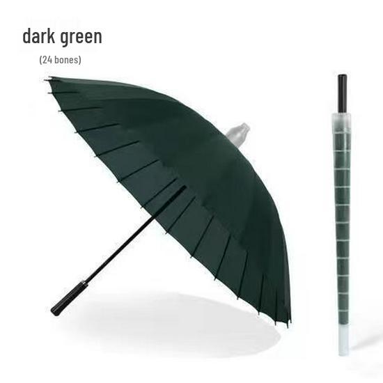 Rainbow 24-Rib Windproof Dual-Use Umbrella - Business, Sunny & Rainy Shade, Double Person, Straight Handle, Sun Protection.