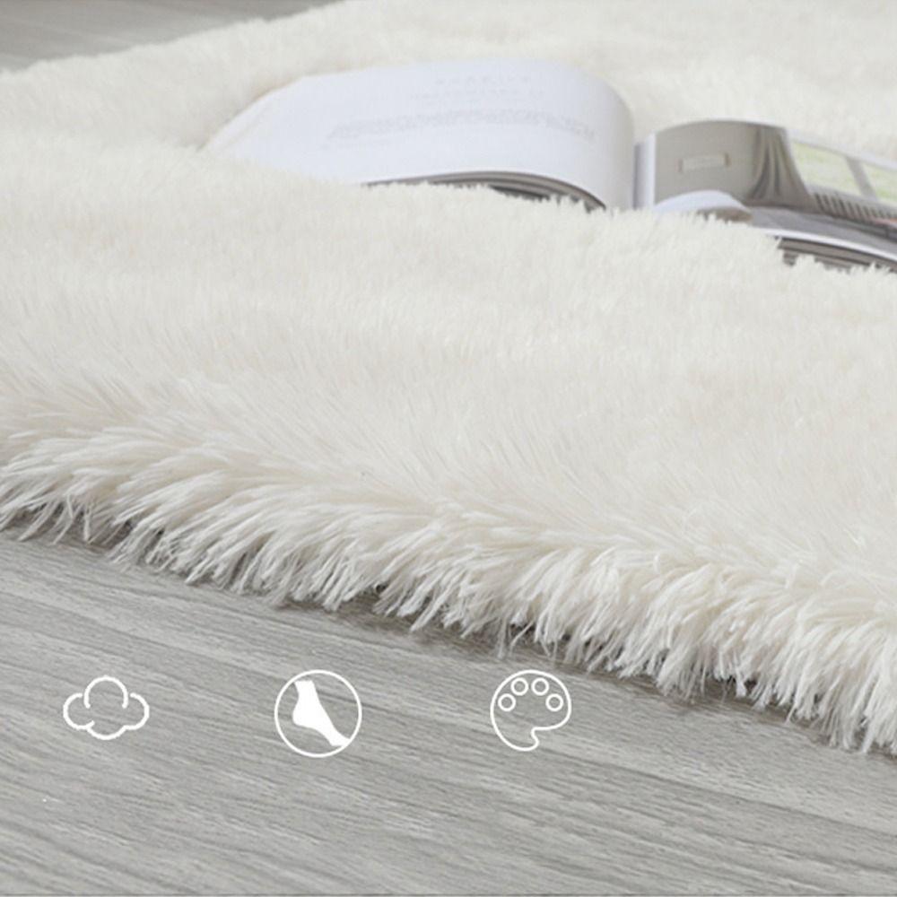 Floor Protection Bedside Rugs Imitation Wool Long Hair Carpet Bedroom Mats  Home Decor