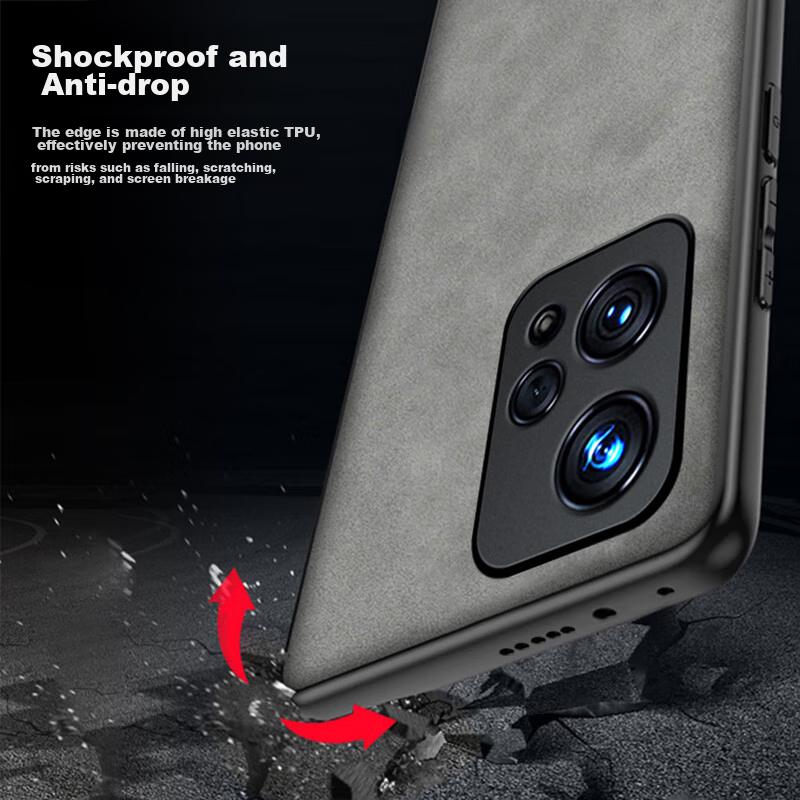 Phone Case Honor 90 GT, Honor 90 GT Full Lens Protection, Silicone Soft Edge, Shockproof, Ultra-Thin, Simple And Leather Texture Case, Misty Blue