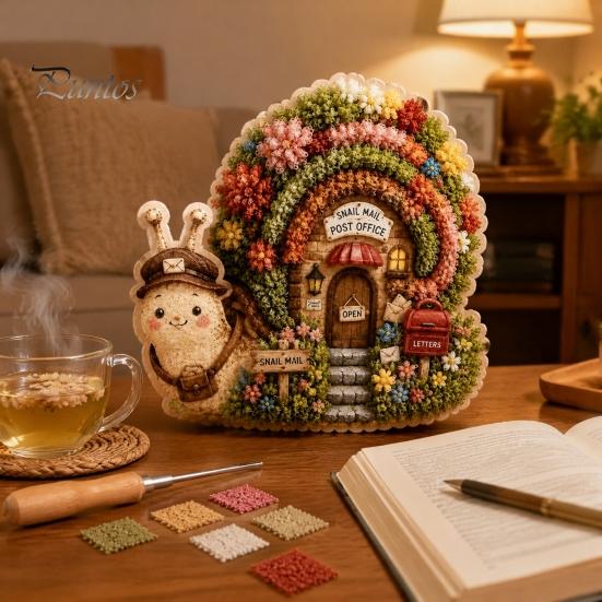 Märchenhaus DIY Bastelset 3D Thema Stanznadel für Anfänger & Erwachsene, Komplettes Miniaturdorf Bau-Set Stickset, Einfach