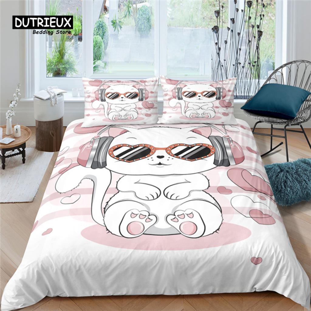 Luxury 3D Cartoon Animal Print Home Living 2/3Pcs Comfortable Duvet Cover Pillowcase Bedding Set Queen and King EU/US/AU/UK Size