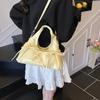 Korean Style Ballet Core Ruched Bow  Bag For Women Fashi Shoulder Crossbody Bag Elegant Underarm Hobo Bag Niche Handbag