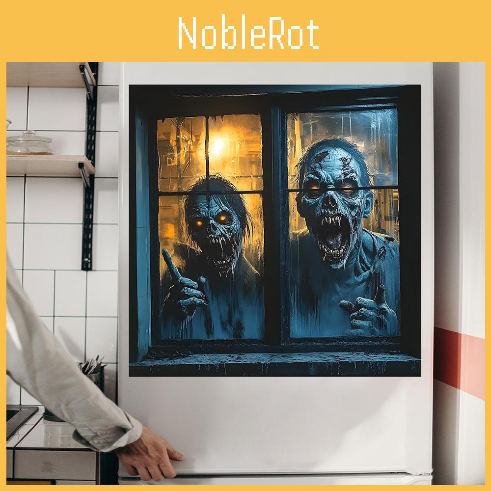 Horror Halloween Zombie Fake Window Pattern Wall Pasting Decorative Sticker