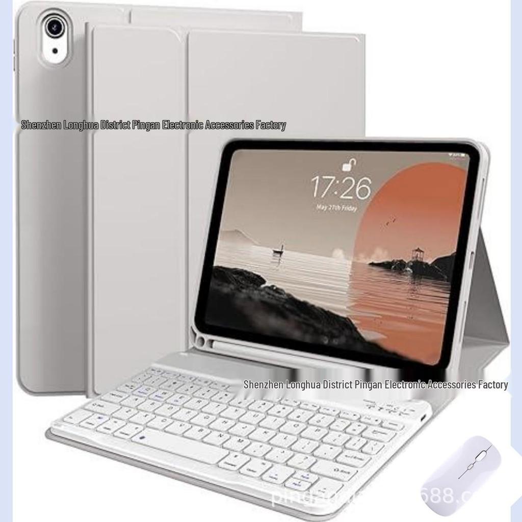 Compatible iPad 12th/11th Gen Bluetooth Keyboard Case, Magnetic Detachable, with Pen Slot and Leather Cover.