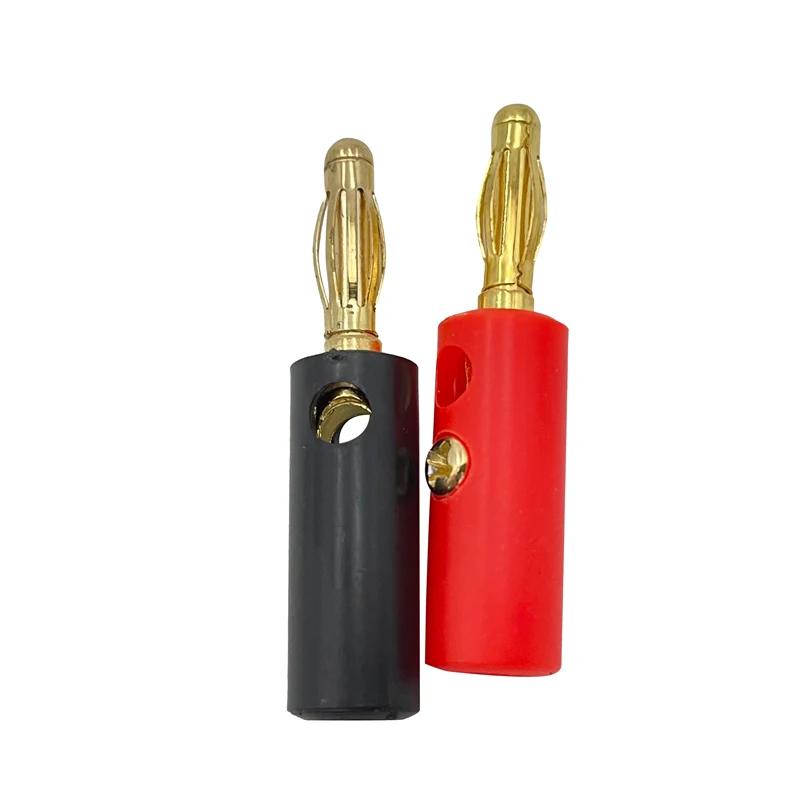 50PCS 4mm Banana Plug Gold Plated -For Speaker Wire Red Black Audio Speaker Cable Wiring Post Banana Connector