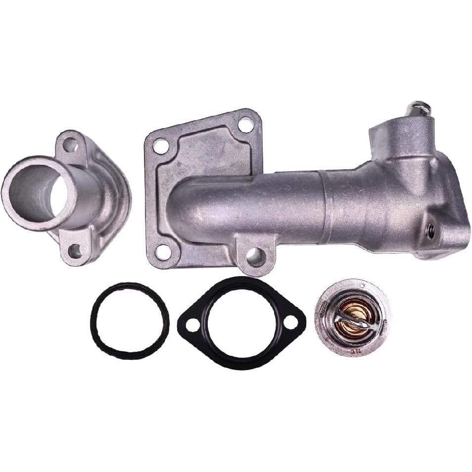 JZGRDN Water Flange 17331-72700 17331-72702 17331-72703 & Thermostat 3918235 with Gaskets, Cover 16221-73270 15321-73260 Compatible with Kubota V1702