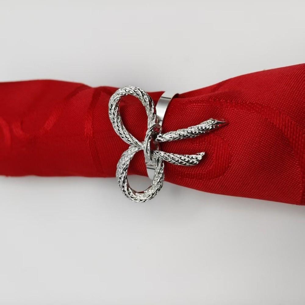 6 Pieces Sturdy Metal Napkin Holder Zinc Zinc Zinc Alloy Napkin Buckle Bow Knot Napkin Rings  Banquet Party
