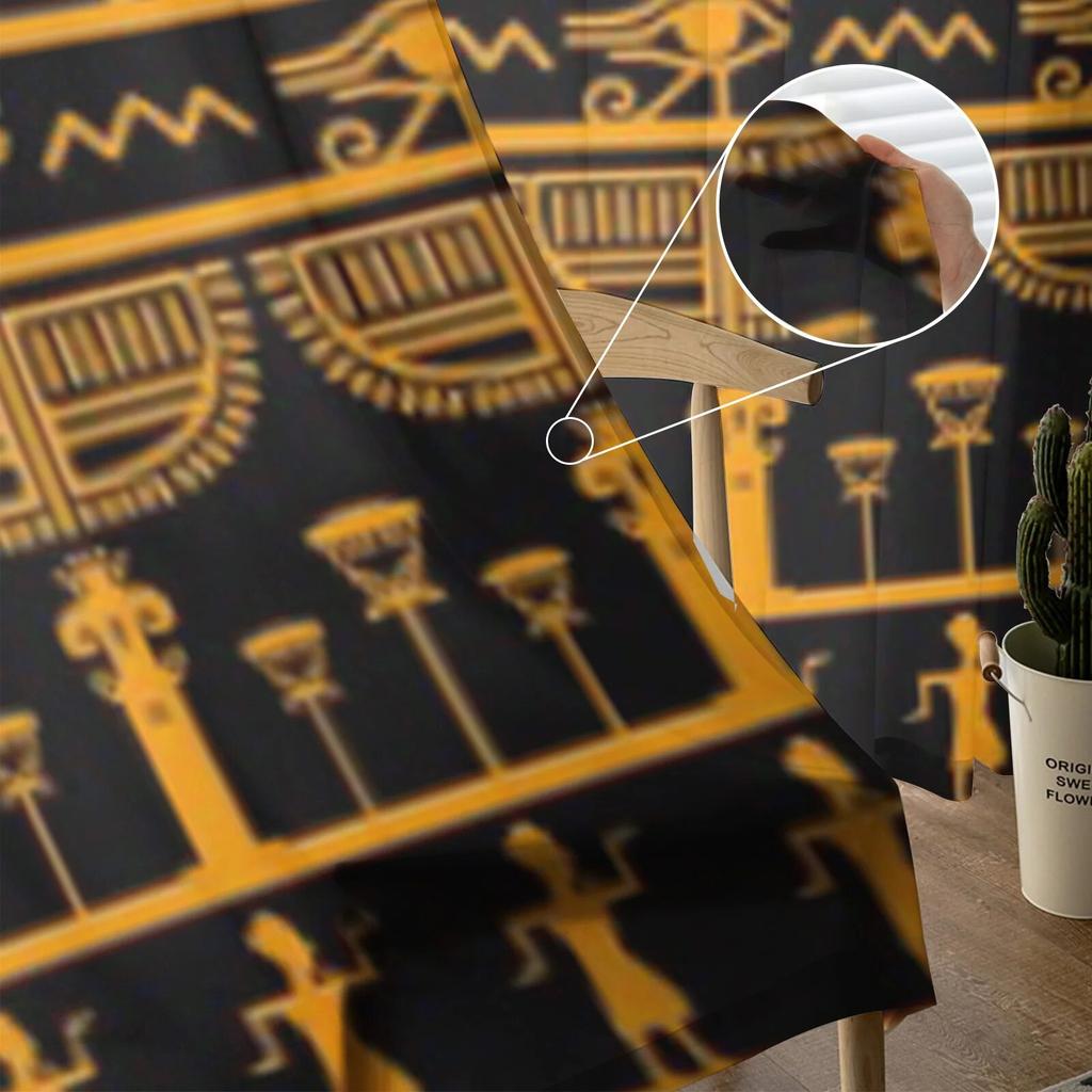 Stamkonst egyptisk vintage etnisk skira gardiner för vardagsrum Transparent Tyll Fönster Gardin Sovrum Kök Slöja Draperier