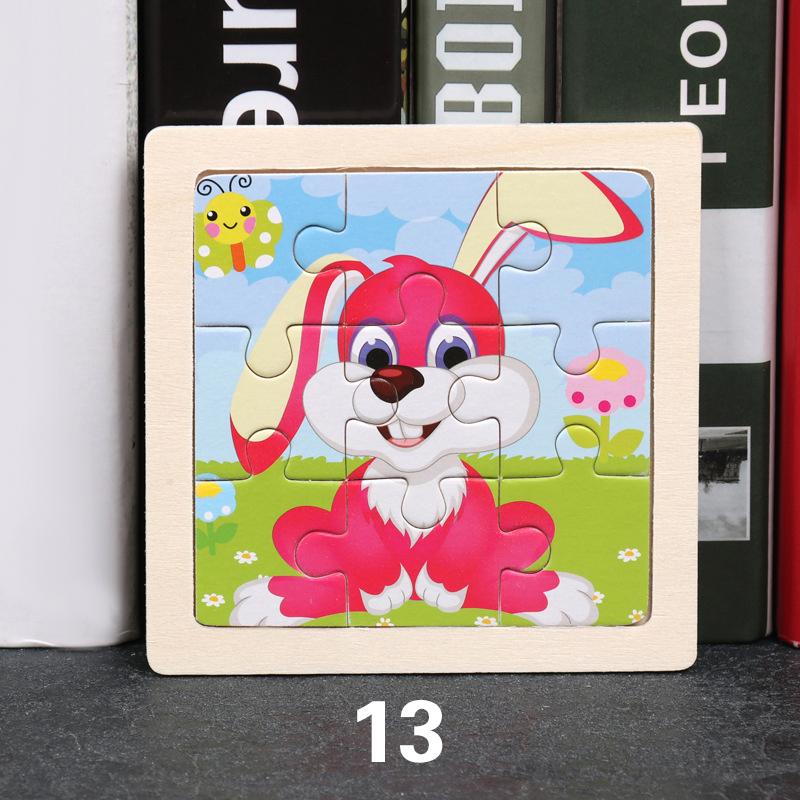 Kids Funny Cartoons Puzzle Toy Jigsaw Wooden Educational Study