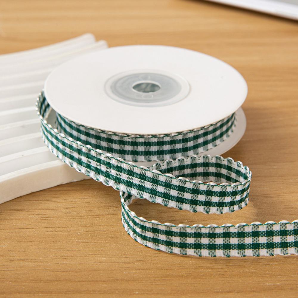 10 Yard Plaid Ribbon 1CM Reusable Roll of Satin Ribbon Easy Cut Gift Wrapping Bouquets Gingham Ribbons Flower Bouquet Wrapping