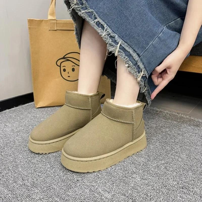 2024 New Classic Thickened Fluff Women's Snow Boots Comfortable Warm Ankle Boots Women Winter Ladies Shoes Chunky Botas Mujer