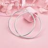 Orecchini a Cerchio Semplici Lucidi Lisci Rotondi in Argento Sterling 925 da Donna Moda Bomboniere Gioielli Accessori Matrimonio
