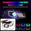 RGB LED Headlight Refit Colorful Angel Eye Halo Rings Hex Light App Remote