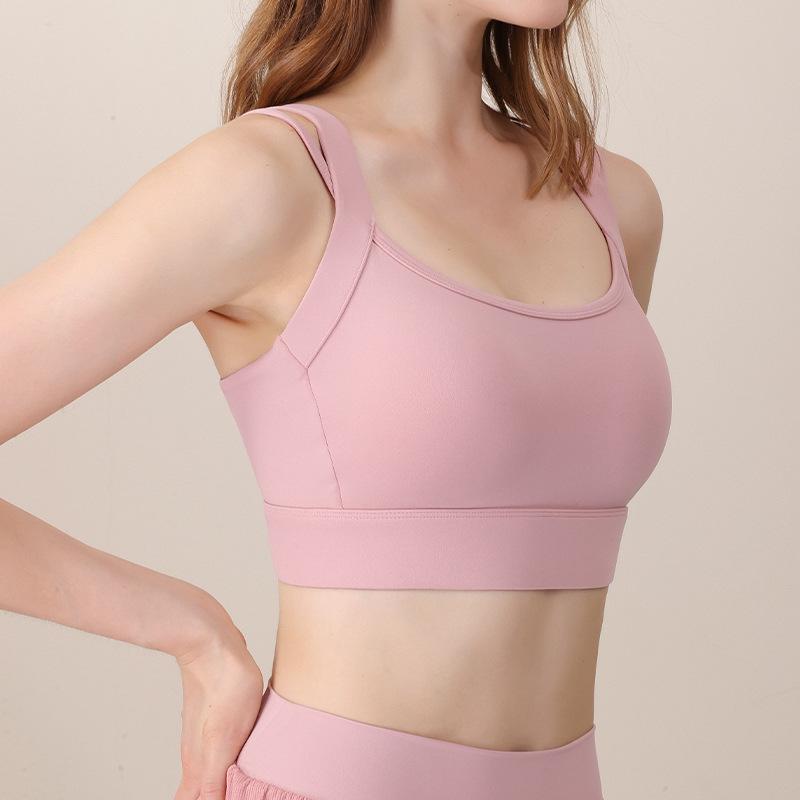

Ударопрочный спортивный бюстгальтер с U-образной спинкой и боковой поддержкой для бега и йоги XL розовый