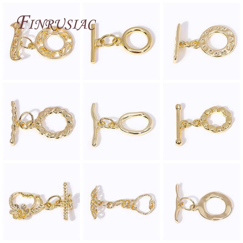18K Gold Plated Oval Shape O Toggle Clasps,Fashion Bracelet/Necklace Connect Clasps For Jewelry Making DIY Accessories