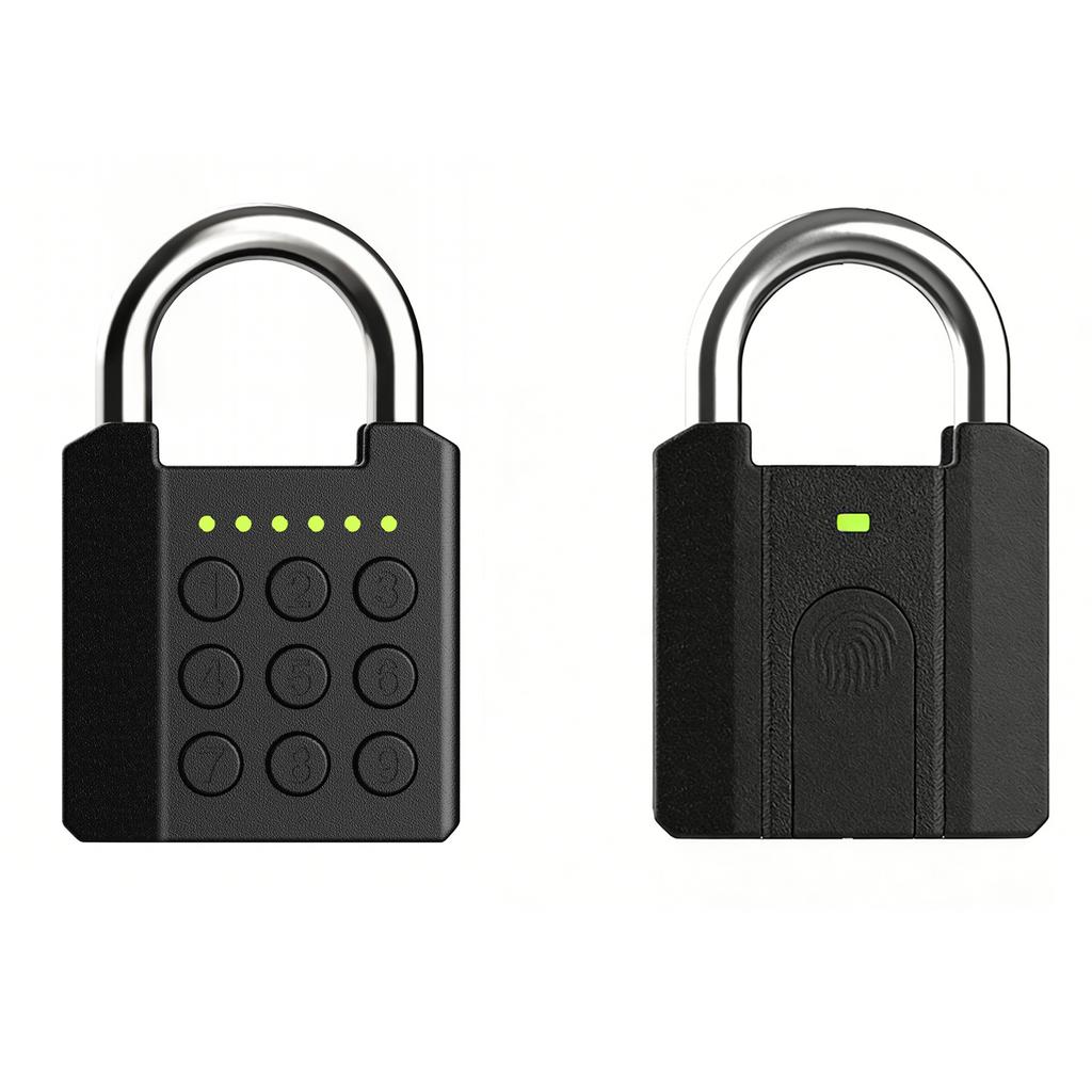 Smart Dormitory Cabinet Lock with 2 Key Electronic Password Lock IP65 Waterproof Fingerprint Padlock for Safety Bag Box Drawer