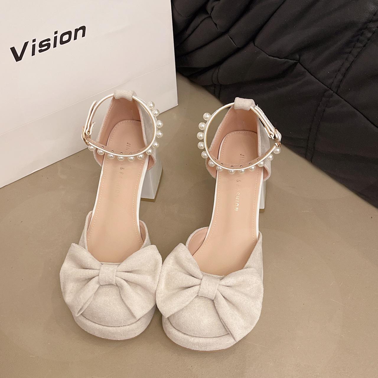 

Туфли Мэри Джейн женские весенне-осенние новые ретро модные с бантом красивые с юбкой на высоком каблуке маленькие кожаные туфли 40