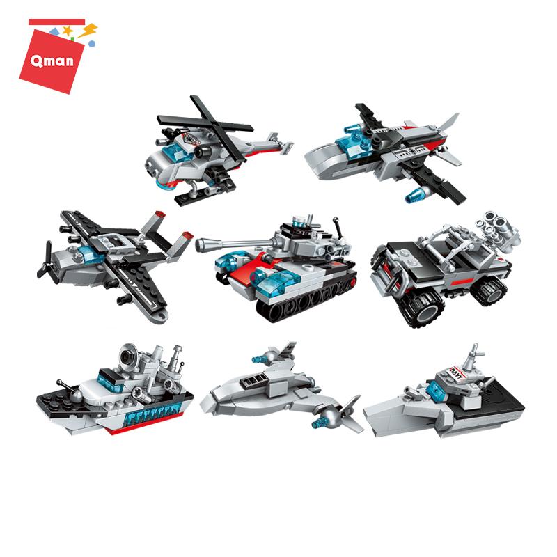 Крейсер Военный корабль Вертолет Истребитель Машина Танк Строительный Блок Кирпичи — фото 3