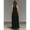 Holiday Ruffle Edge Neck Sleeveless Dress Women's Summer Loose and Thin Long Dress Women's Clothing