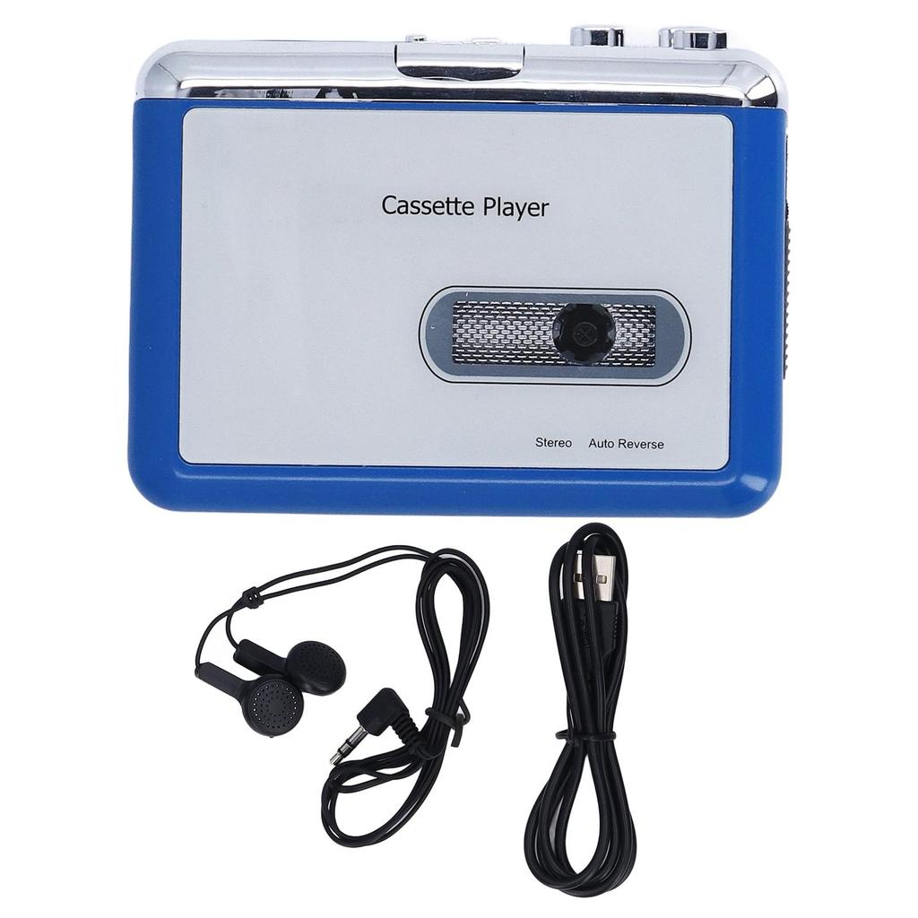 Cassette To MP3 Bluetooth Cassette Player with Wired LED Clear Auto Portable Cassette Player for Home and Travel Converter, Earphones, Indicator,