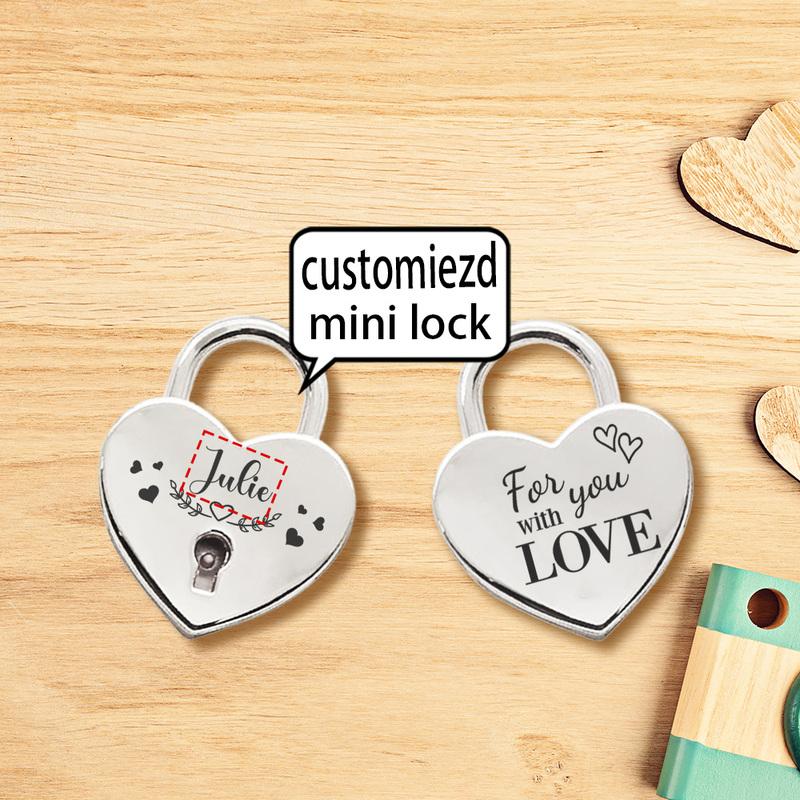 1PC Love Customized Name Couple Wishing Lock For Bag Suitcase Luggage Box Wedding Birthday Trip Gift Love Padlock