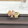 Medieval Vintage Retro Stacked Wearing Micro-Inlaid Zircon Temperament Ring Women'S Niche High-End Light Luxury Butterfly Ring