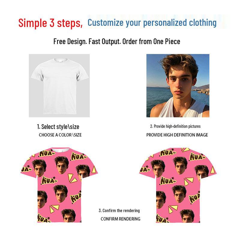 Custom 3D Digital Print T-Shirt, Shorts & Pajamas Set