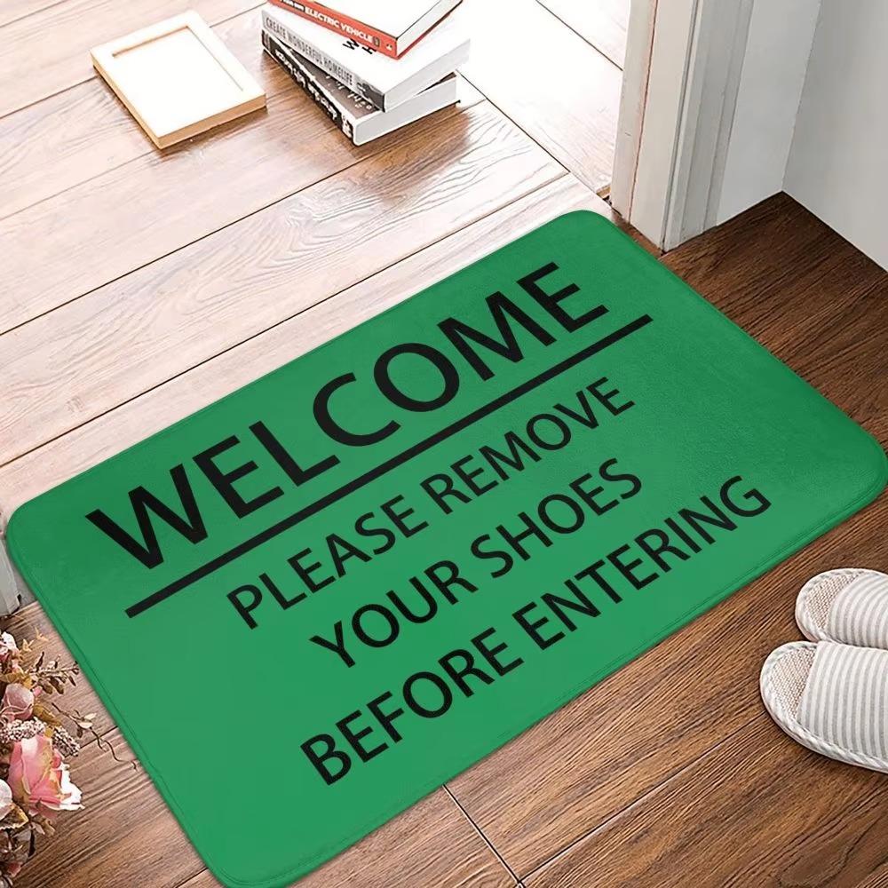 Welcome Home Please Remove Your Shoes Pattern Entrance Floor Mat Bathroom Absorbent Foot Door Mat Decoration Anti Slip Doormat