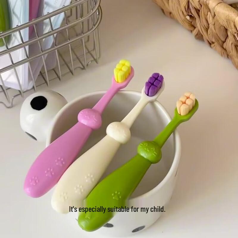 SaJie 0-3Y Kids' Soft Bristle Toothbrush - 6-Pack Abs Kitten Design