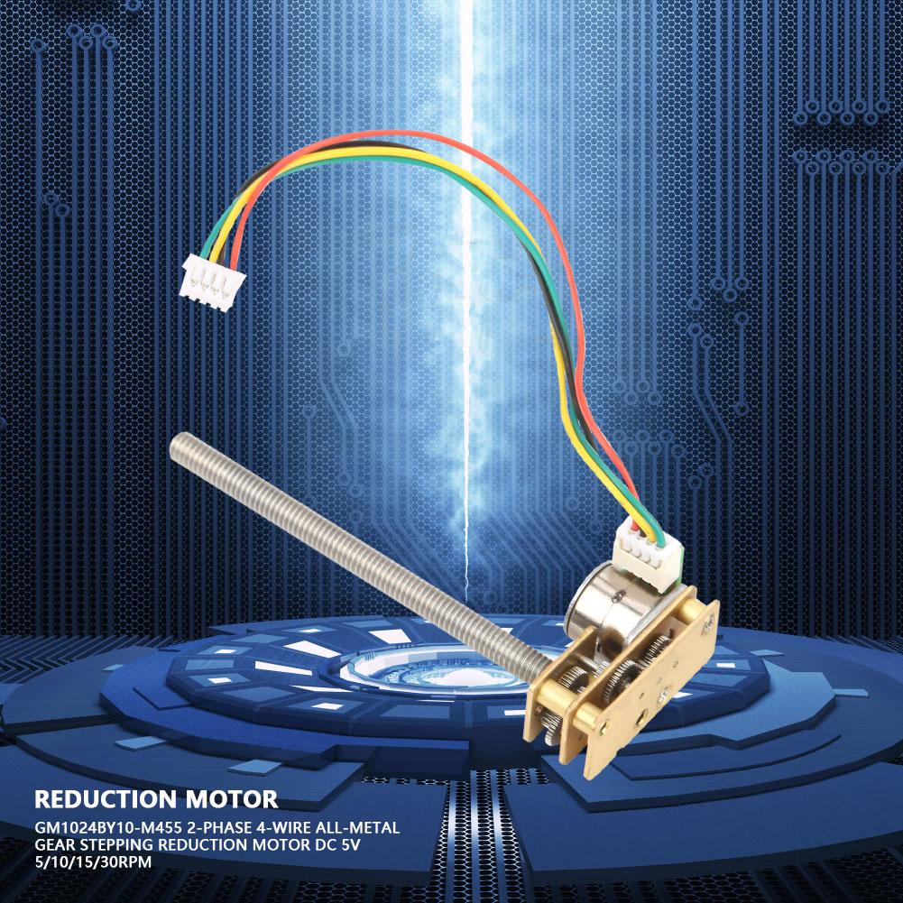 GM1024BY10 M455 2 Phase 4 WiRe All Metal Gear Stepping Reduction Motor DC 5V (15RPM)