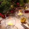 Glass Tealight Candle Holder Round Clear Votive Candle Holders for table decor Candle Holders Bulk for Wedding Decor and Home