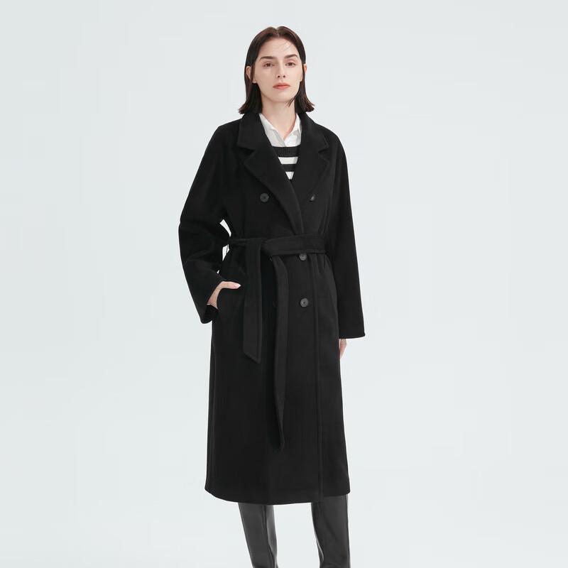 LANCY Women's Pure Wool French Style Midi Coat