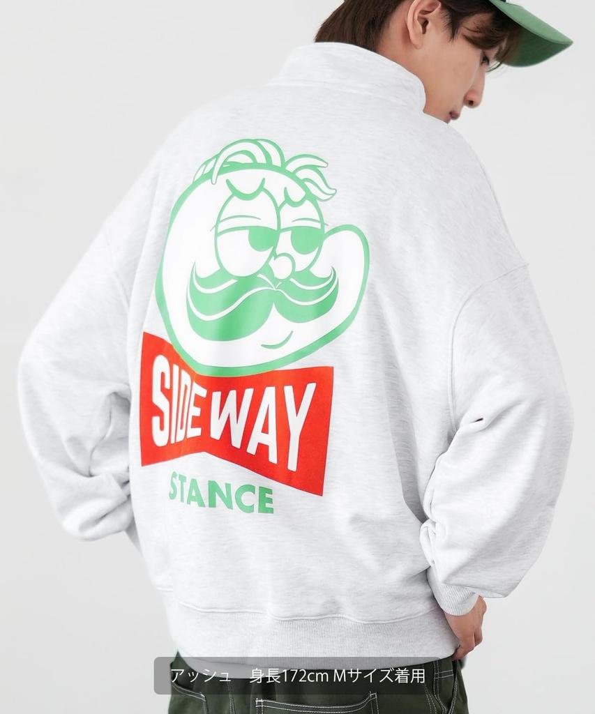 [IMPROVES] [SIDEWAYSTANCE] Snack Logo Fleece Half-Zip Sweatshirt