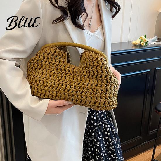 Bolso de Mano de Paja Natural Bolso Grande Tejido para Mujer