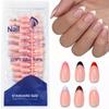 144 Pieces Pack Full Cover Press On Nails Glossy Finish French Tip Nails for Home Manicure