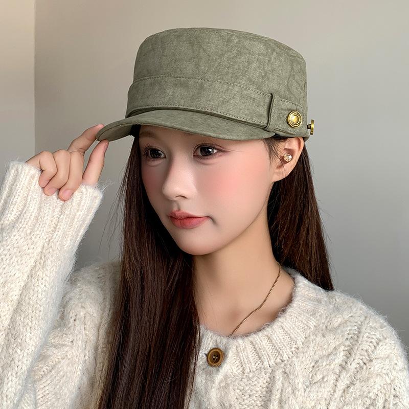 

Бейсболки с плоским верхом для детей в японском ретро-стиле для осени и зимы, подчеркивающие лицо маленькие береты, персонализированные и универсальные кепки газетчика one size