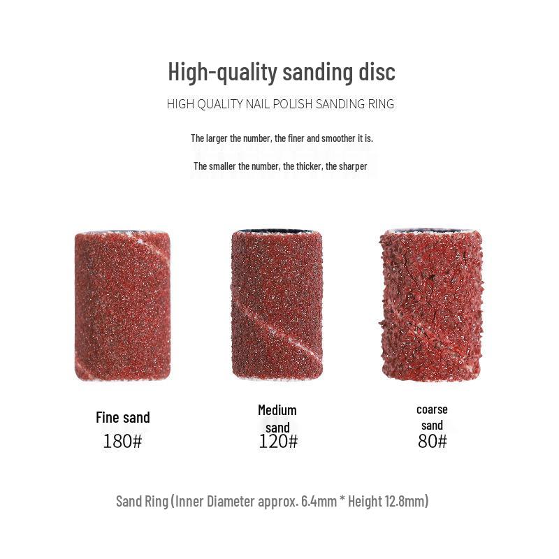 Sanding Bands for Nail Drill: 80#, 120#, 180# - 100 pcs Pack