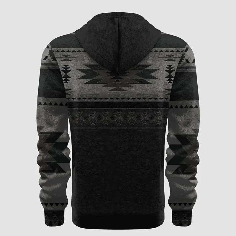 Spring and Autumn Men's Plus Size Fashion Southwest Ethnic Style Comfortable Hoodie