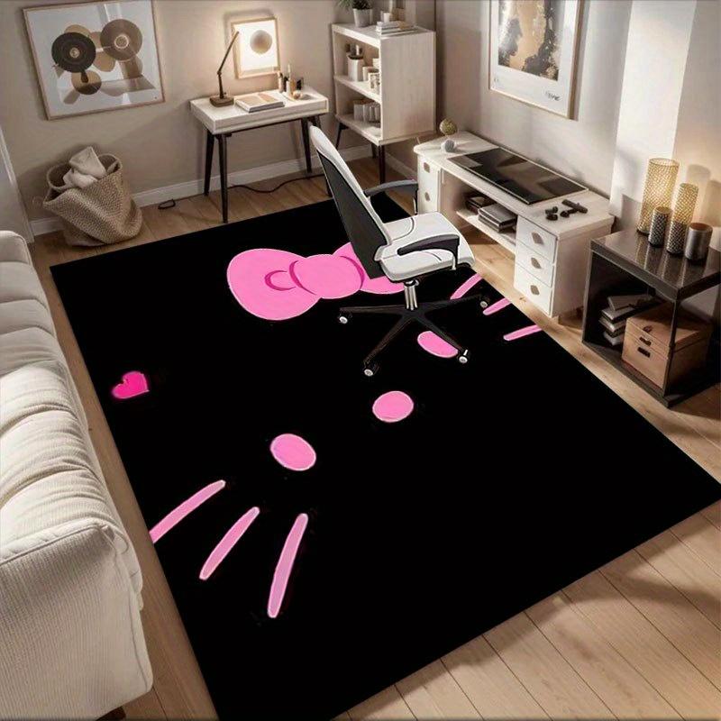 1pc Sanrio Hello Kitty Mermaid Printed Office Carpet Rectangle Rug Under The Table,Perfect Room Decor for Living Room, Bedroom, Kitchen, Non-slip Floo